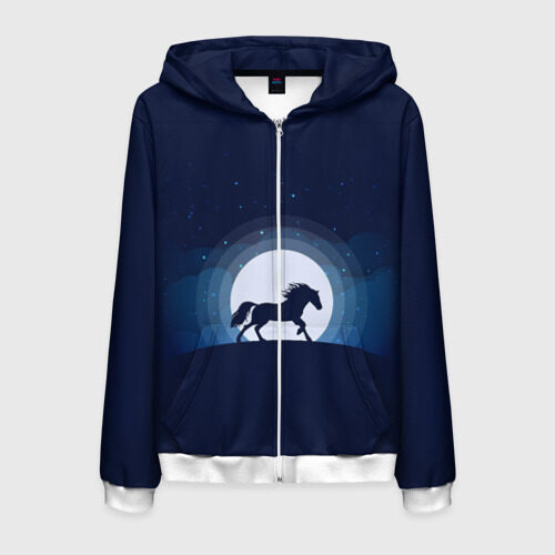 Мужская толстовка 3D на молнии Луна в минимализме фото