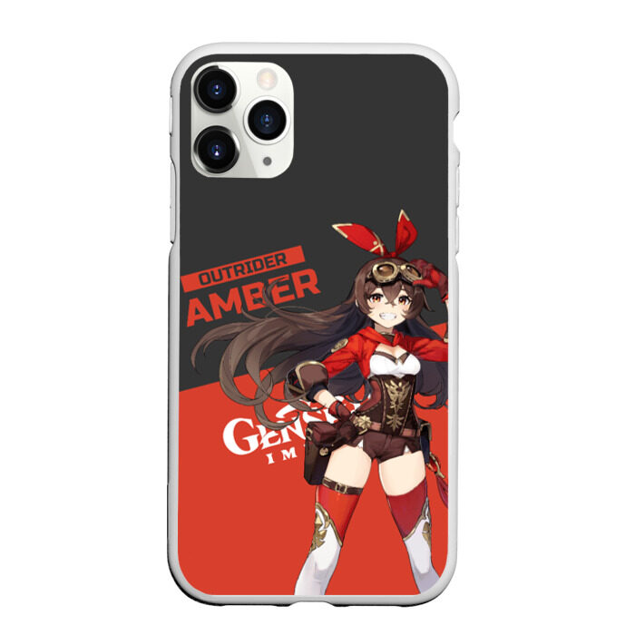 Чехол для iPhone 11 Pro матовый Genshin Impact Amber фото
