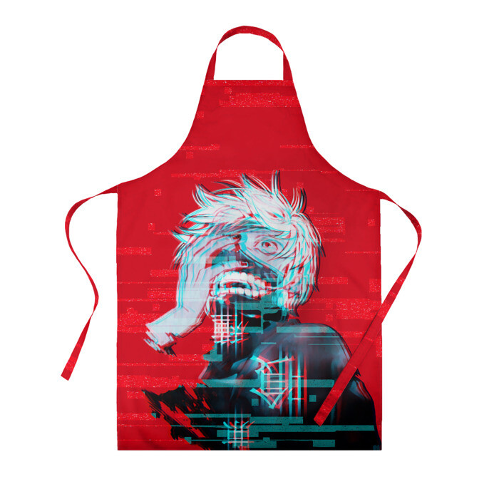 Фартук 3D Гуль блюр на красном фоне фото