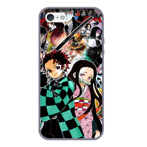 Чехол для iPhone 5/5S матовый Клинок рассекающий демонов фото