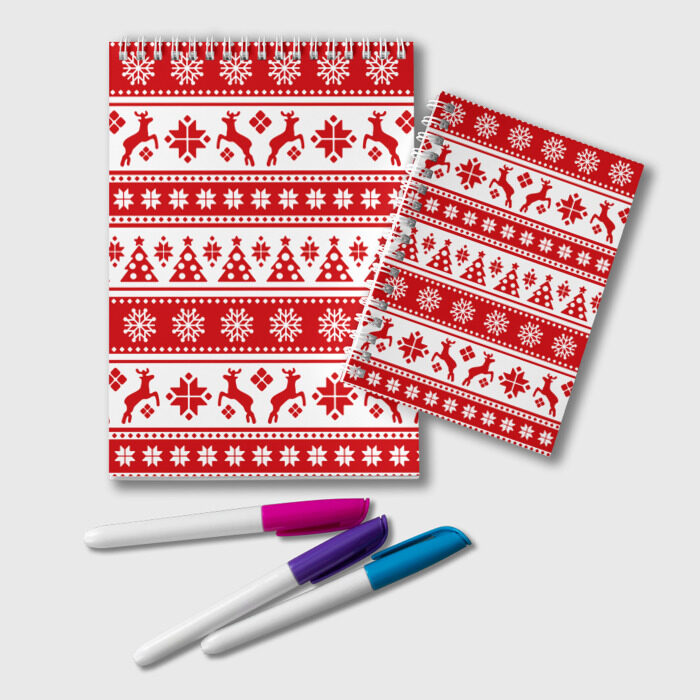 Блокнот Новый Год | Олени и снежинки фото