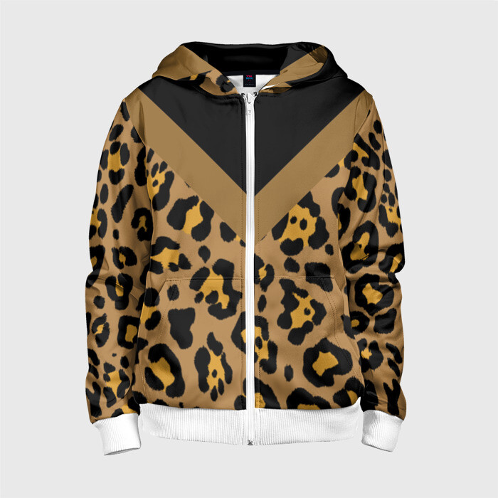 Детская толстовка 3D на молнии Дикий принт фото