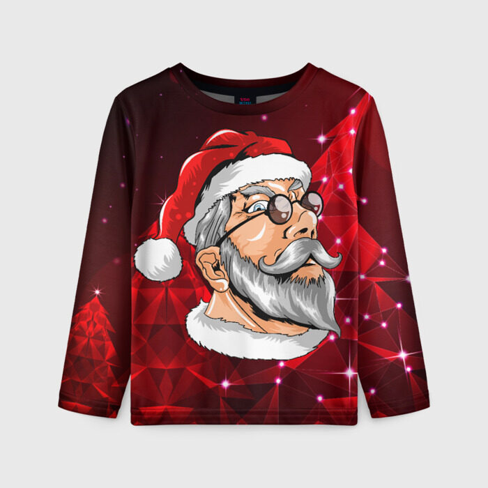 Детский лонгслив 3D Кульный дед фото