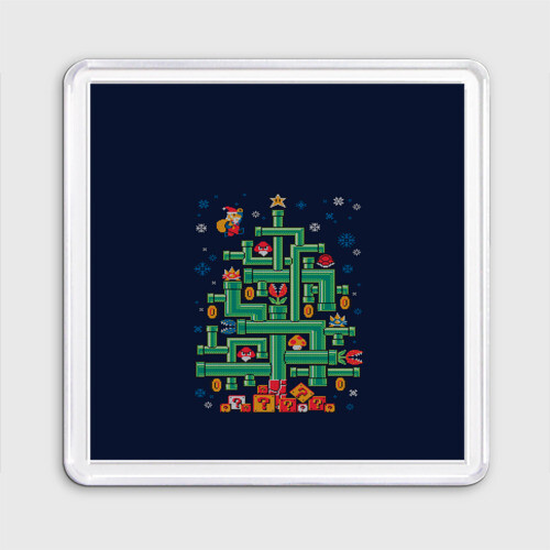 Магнит 55*55 NEW YEAR MARIO фото