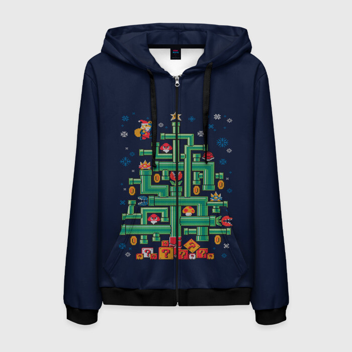 Мужская толстовка 3D на молнии NEW YEAR MARIO фото