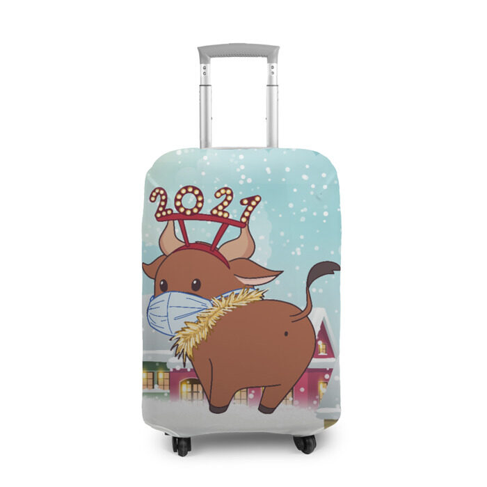 Чехол для чемодана 3D милый бычок 2021 фото