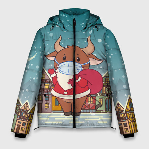 Мужская зимняя куртка 3D Бык с подарками 2021 фото