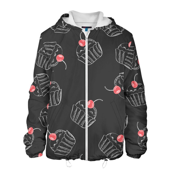 Мужская куртка 3D Капкейки с вишенкой фото