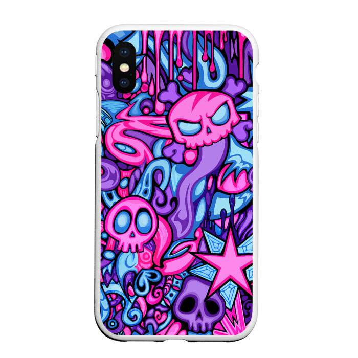 Чехол для iPhone XS Max матовый Граффити монстры фото