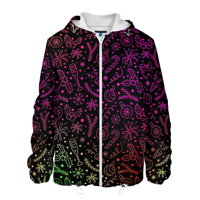 Мужская куртка 3D Новогодняя абстракция фото