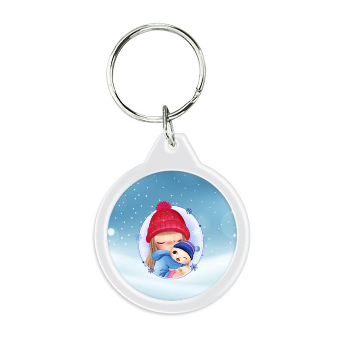 Брелок круглый Cat&Girl фото