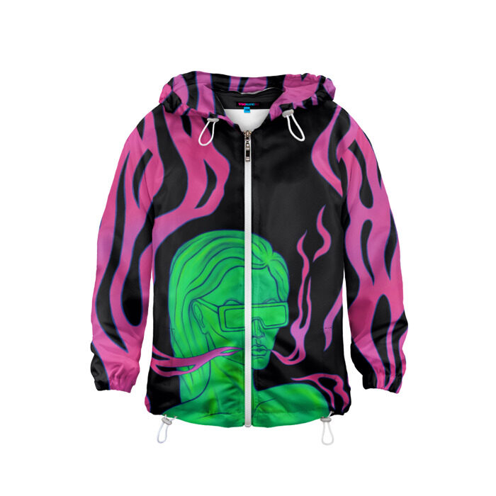 Детская ветровка 3D Neon style фото