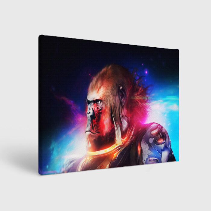 Холст прямоугольный Обезьяна в космосе фото