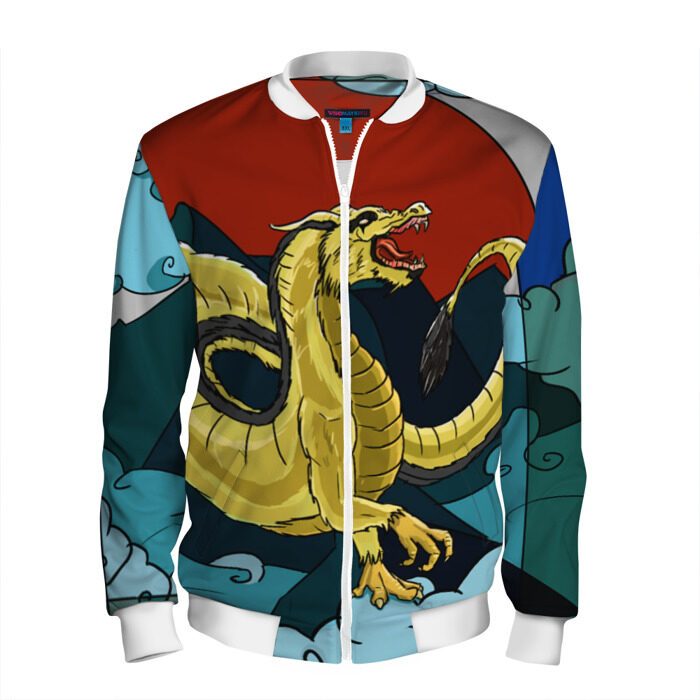 Мужской бомбер 3D Китайский дракон фото