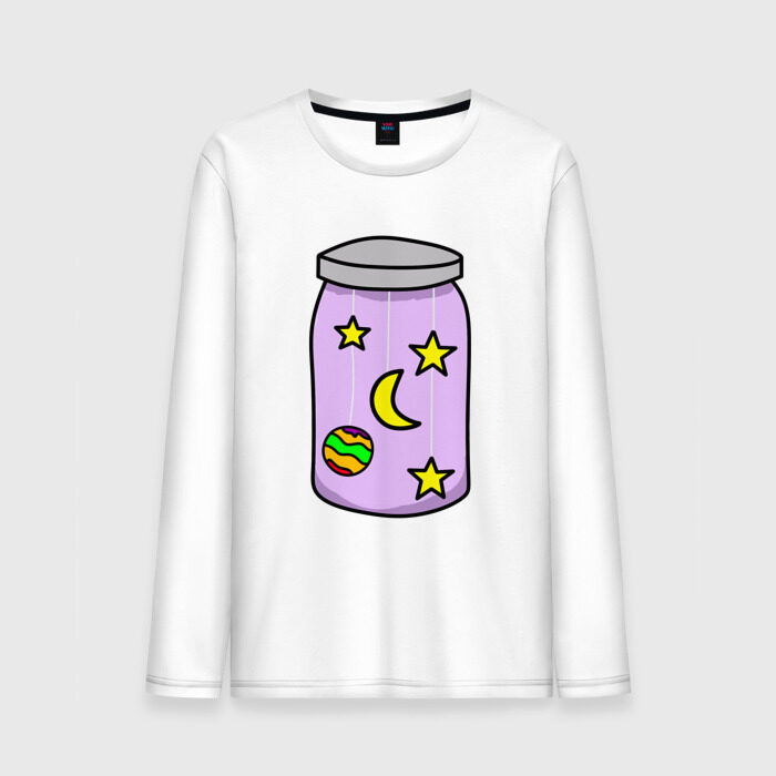 Мужской лонгслив хлопок Космос заточенный в банку фото