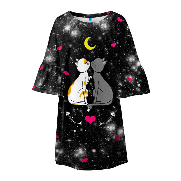 Детское платье 3D Кошачья Любовь фото