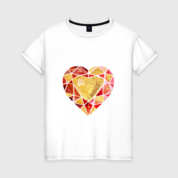Женская футболка хлопок Сердечко фото