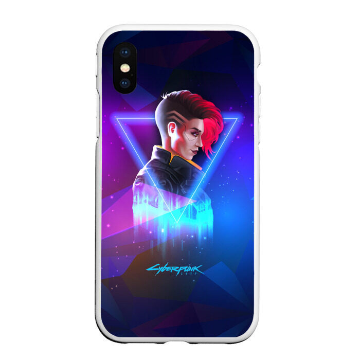 Чехол для iPhone XS Max матовый Cyberpunk 2077 фото