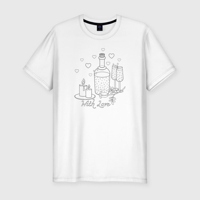 Мужская футболка хлопок Slim Романтическое свидание фото