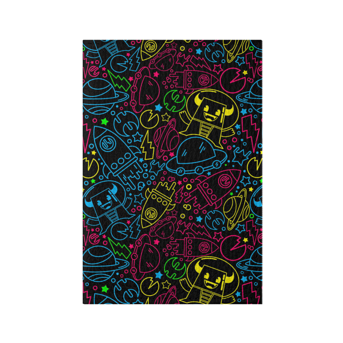 Обложка для паспорта матовая кожа КОСМИЧЕСКИЙ НЕОН фото