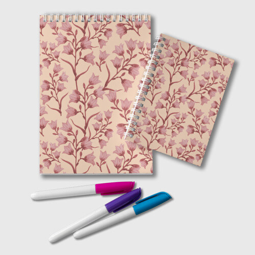 Блокнот Колокольчики на бежевом фоне фото