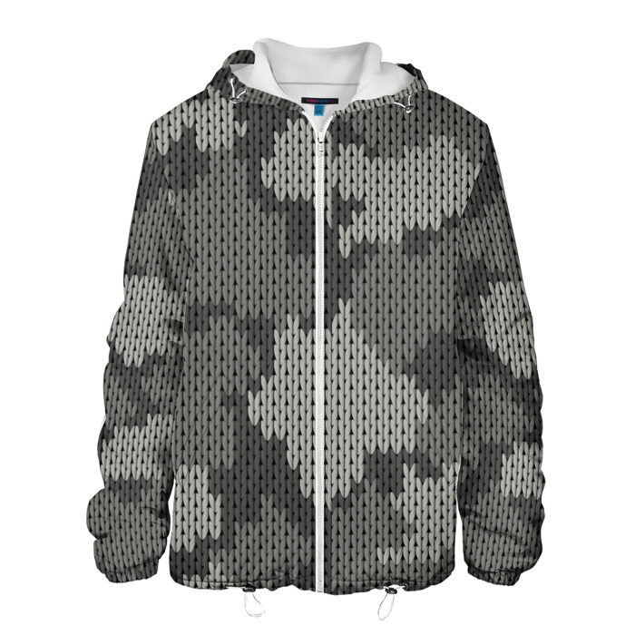 Мужская куртка 3D вязанный принт милитари фото