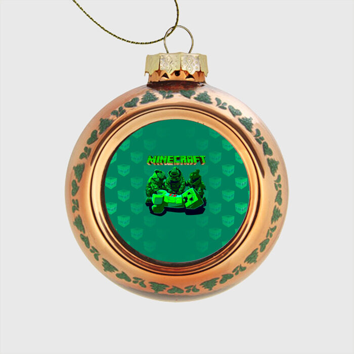 Стеклянный ёлочный шар Minecraft фото