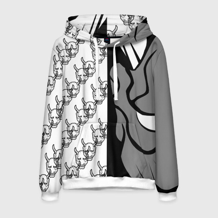 Мужская толстовка 3D DEMON BLACK/WHITE фото