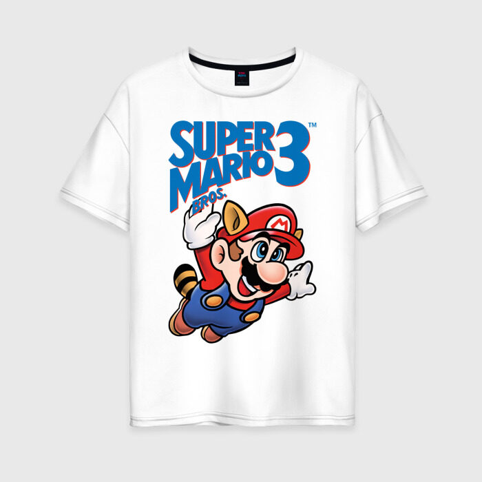 Женская футболка хлопок Oversize mario 3 фото