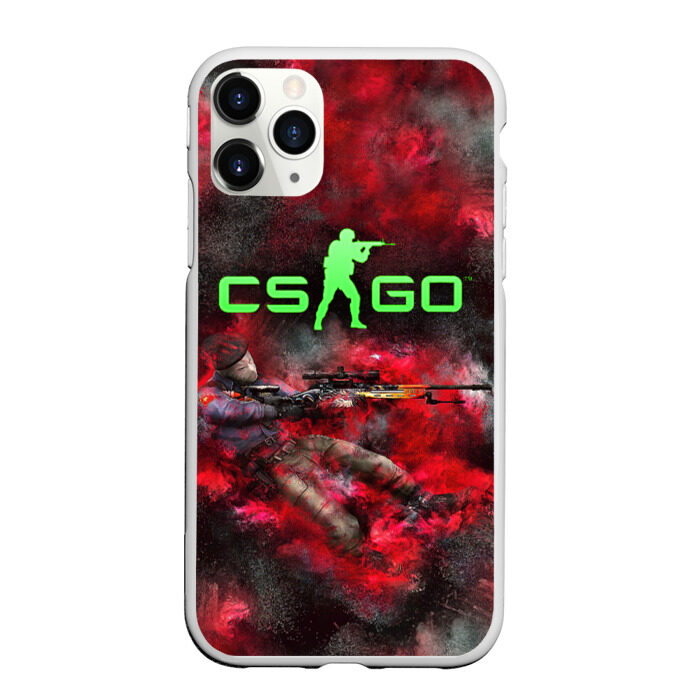 Чехол для iPhone 11 Pro матовый CS GO Red heat фото