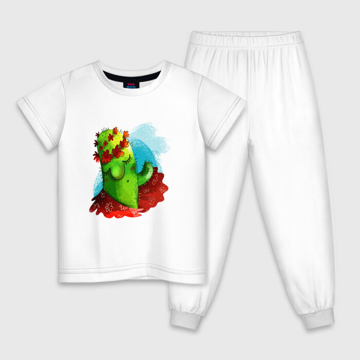 Детская пижама хлопок Кактус фото