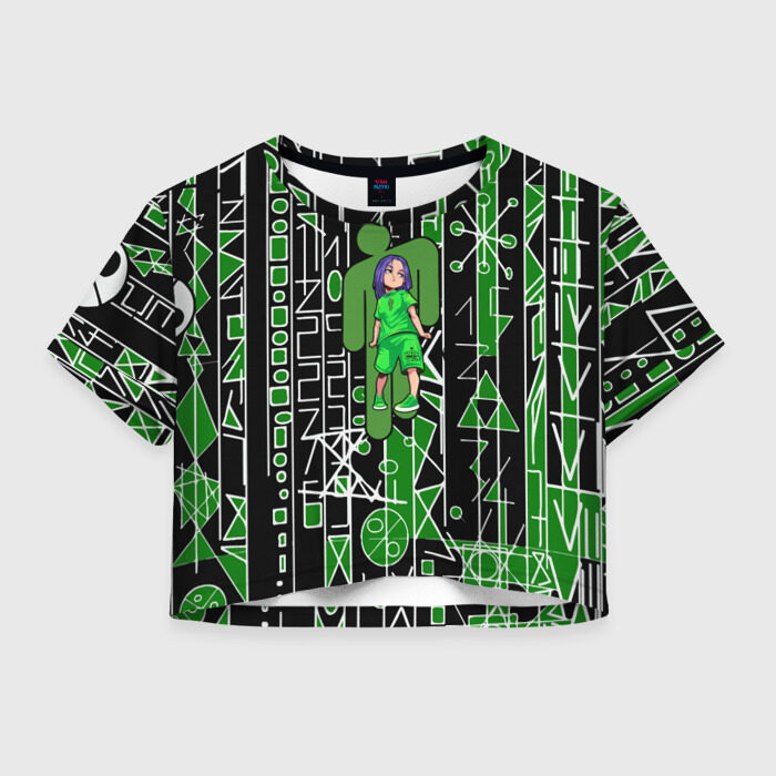 Женская футболка Crop-top 3D Билли Айлиш фото