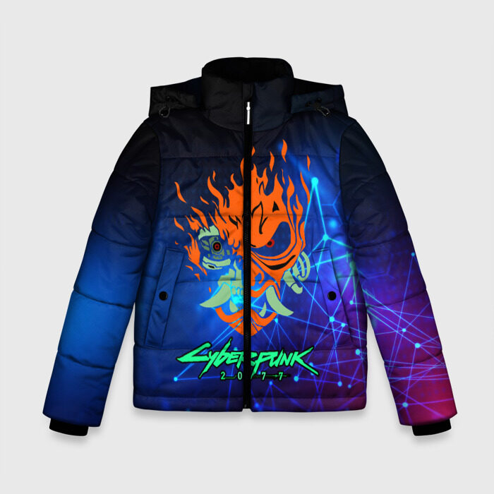 Зимняя куртка для мальчиков 3D CYBERPUNK 2077 фото