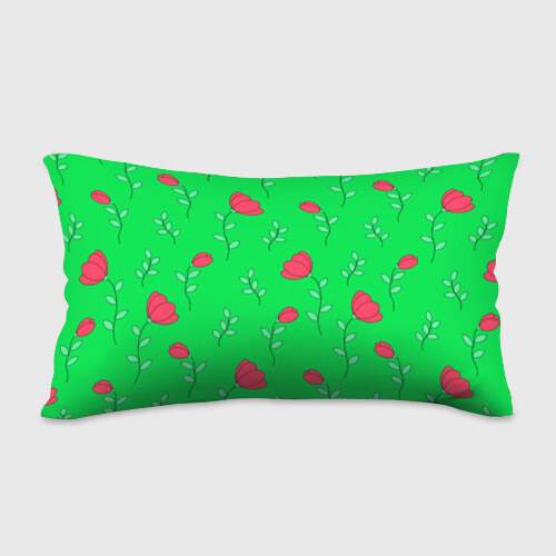 Подушка 3D антистресс Тюльпаны на салатовом фоне фото