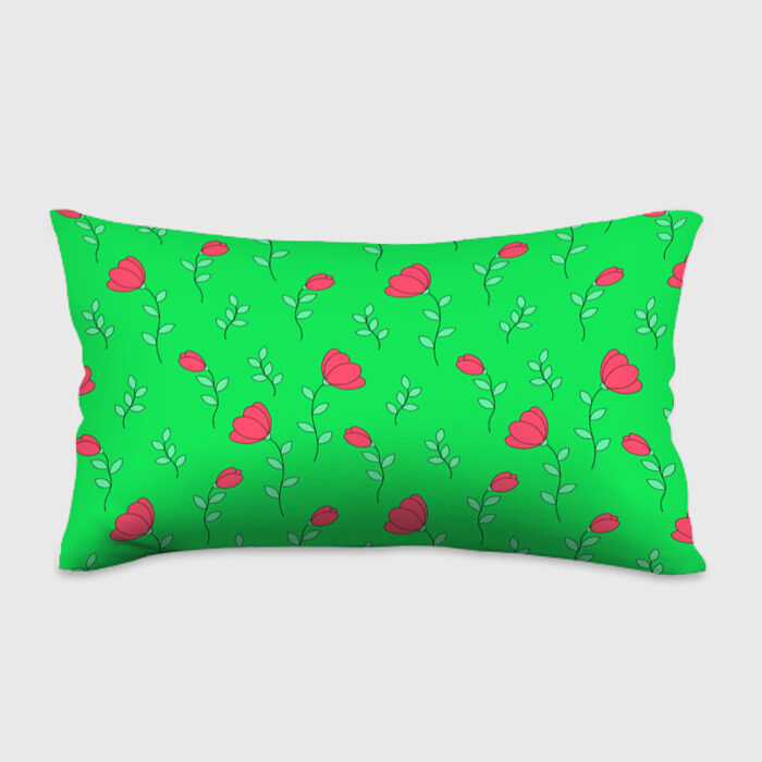 Подушка 3D антистресс Тюльпаны на салатовом фоне фото