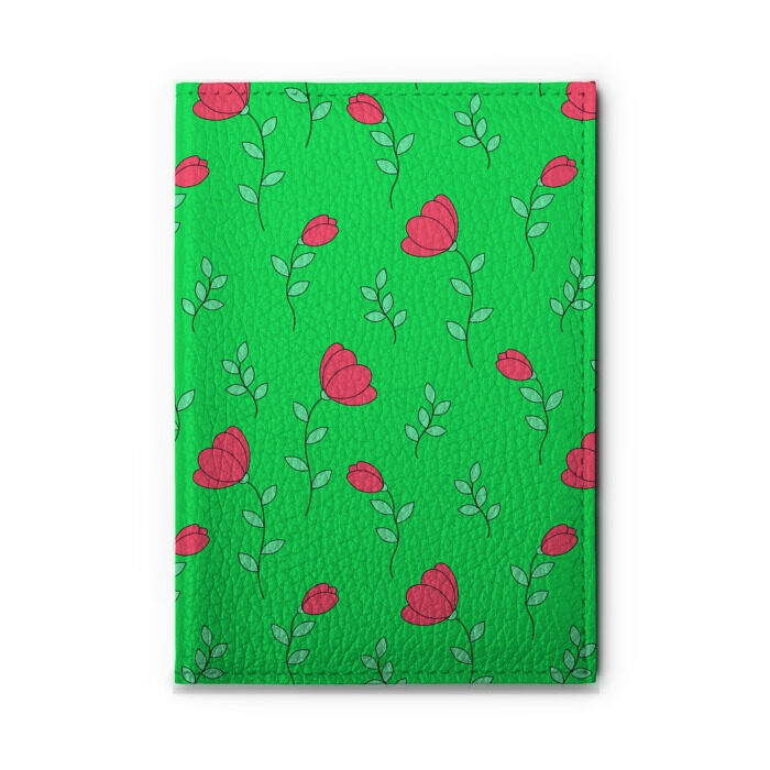 Обложка для автодокументов Тюльпаны на салатовом фоне фото