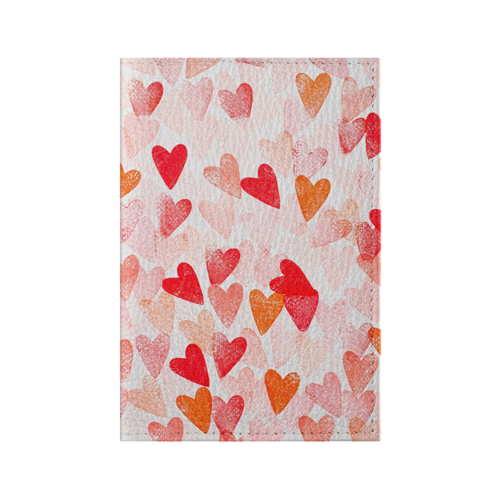 Обложка для паспорта матовая кожа Ванильные сердечки фото