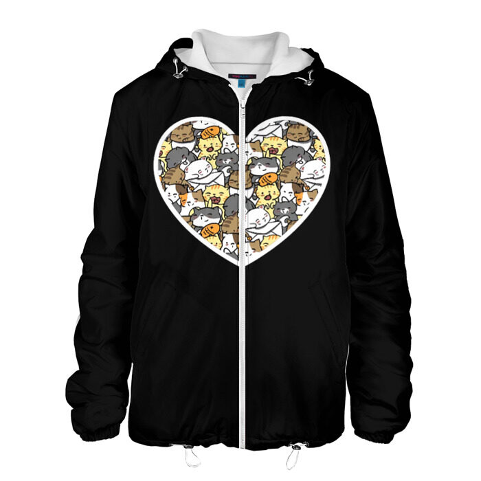 Мужская куртка 3D Сердце из котят фото