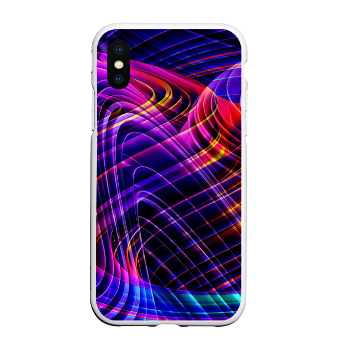 Чехол для iPhone XS Max матовый ЦВЕТНЫЕ ЛИНИИ фото