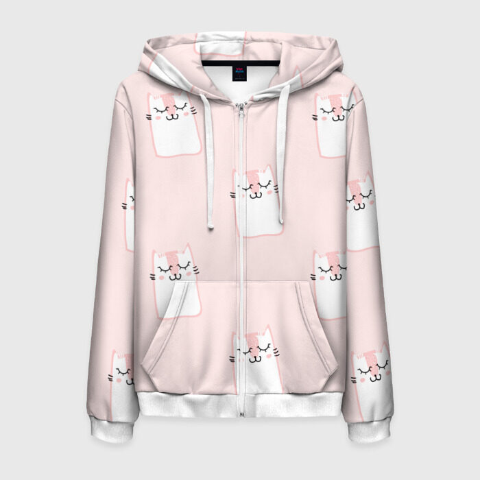 Мужская толстовка 3D на молнии Коты фото