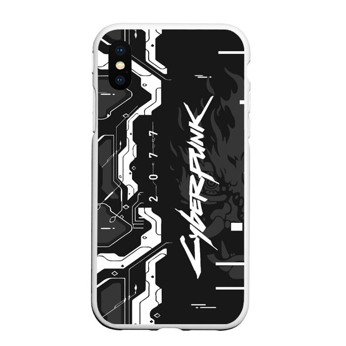 Чехол для iPhone XS Max матовый Cyberpunk 2077 Tech фото