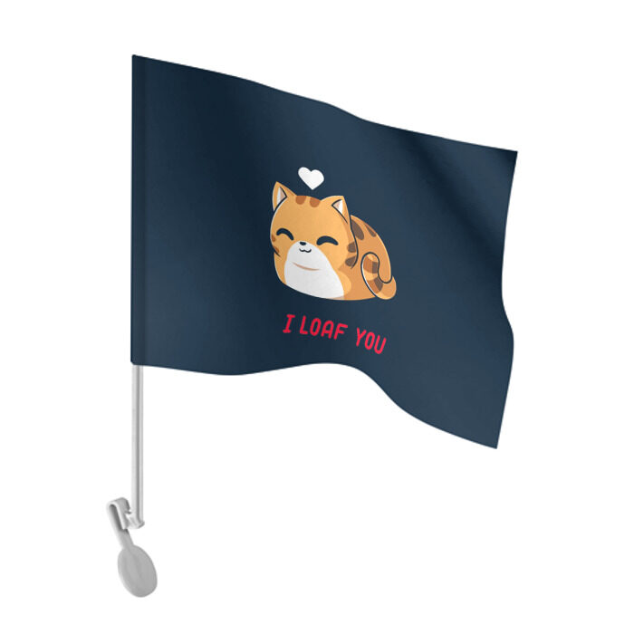 Флаг для автомобиля АЙ ЛАФ Ю святого валентина фото