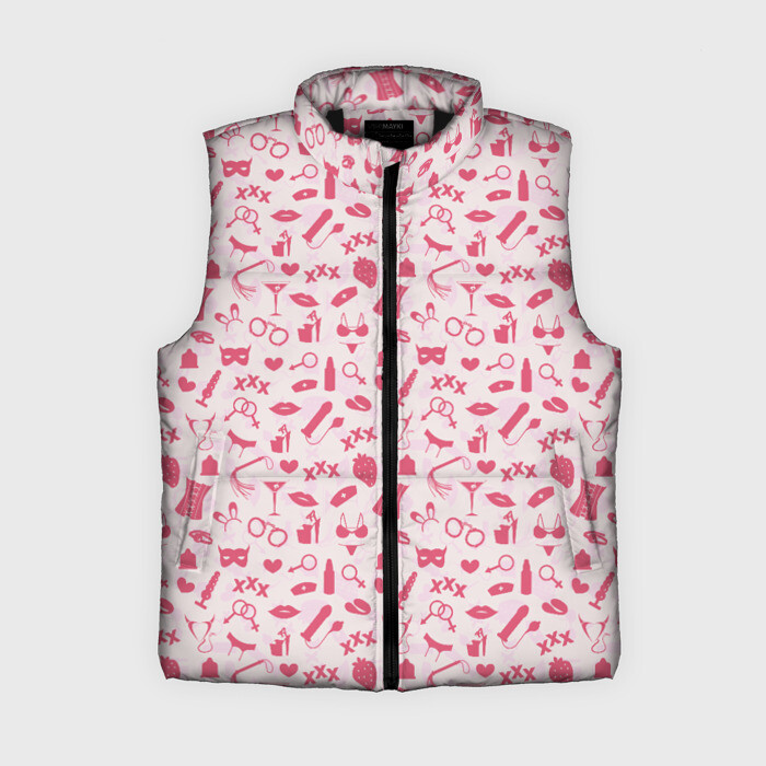 Женский жилет утепленный 3D Клубничка фото