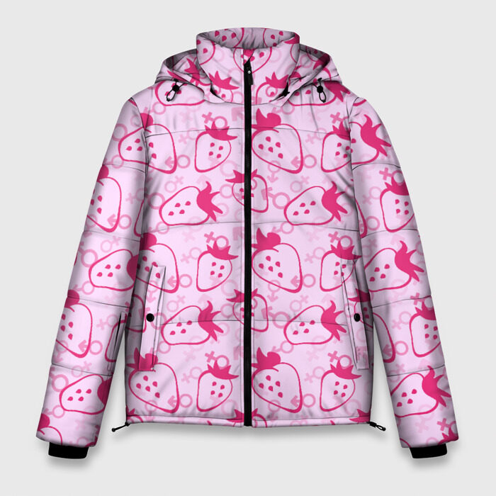 Мужская зимняя куртка 3D Клубничка фото