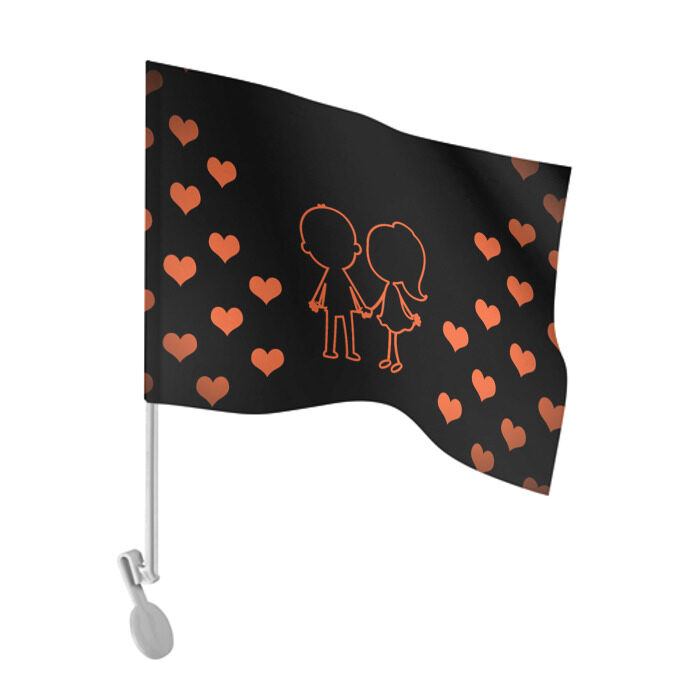 Флаг для автомобиля Я тебя лю фото