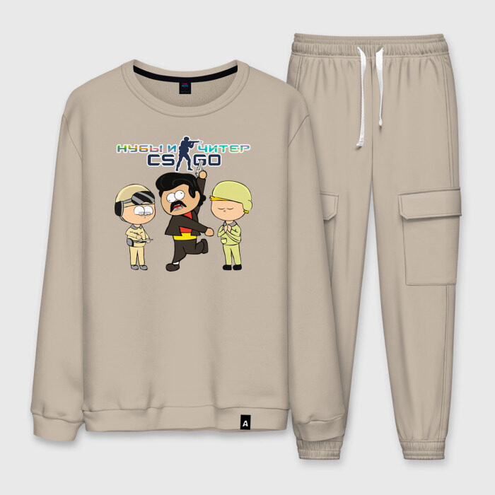 Мужской костюм хлопок CS GO | Нубы и Читер фото