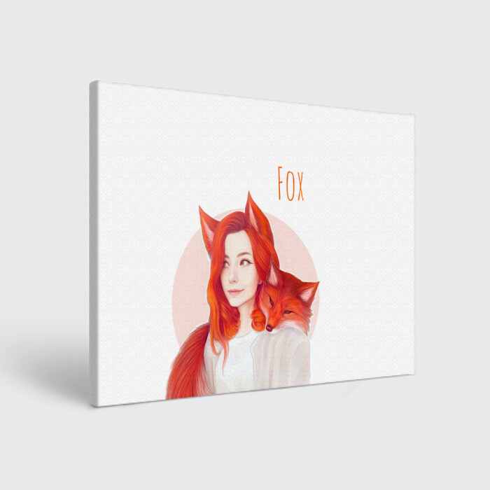 Холст прямоугольный Девушка-лиса фото