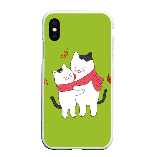 Чехол для iPhone XS Max матовый Котики фото