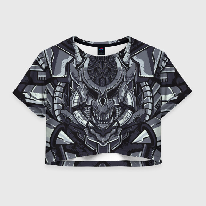 Женская футболка Crop-top 3D Механический робот фото