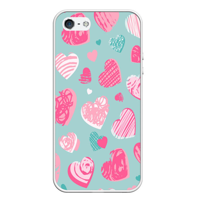 Чехол для iPhone 5/5S матовый Любовь паттерн фото